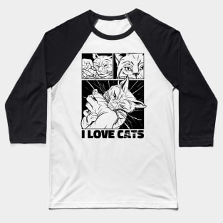 Cat bite comic Baseball T-Shirt